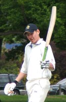 James Needham raises his century