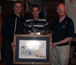 Justin Gourlie receives his award